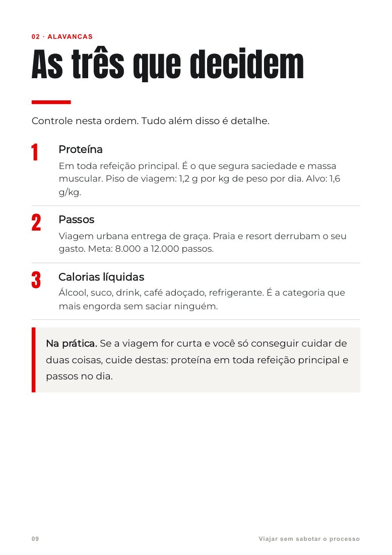 Cinco pontos de planejamento para a viagem, página 9 do e-book Viajar sem sabotar o processo